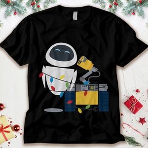 Disney Wall-E Eve Christmas Light Wrap Holiday Gifts Unisex Tee Adult T-shirt